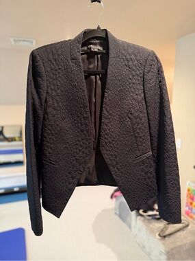 Theory Diamond-Texture Black Women's Blazer Jacket